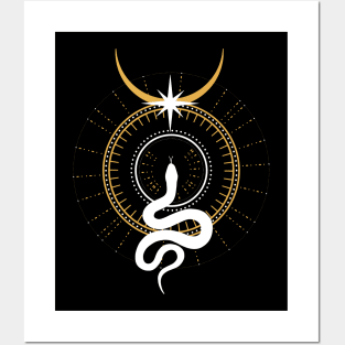 Snake and Moon Posters and Art